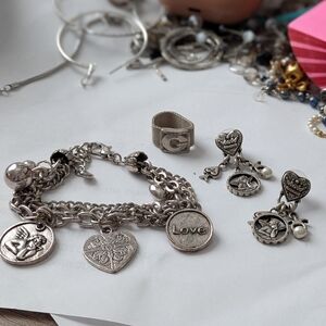 Vintage Guess Bracelet, Ring, and Earrings Set